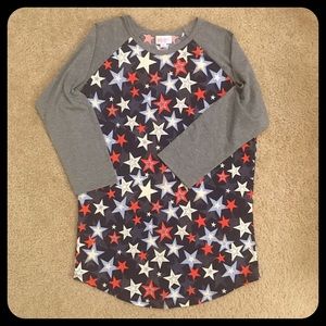 LuLaRoe Randy Tee Small Americana with Stars
